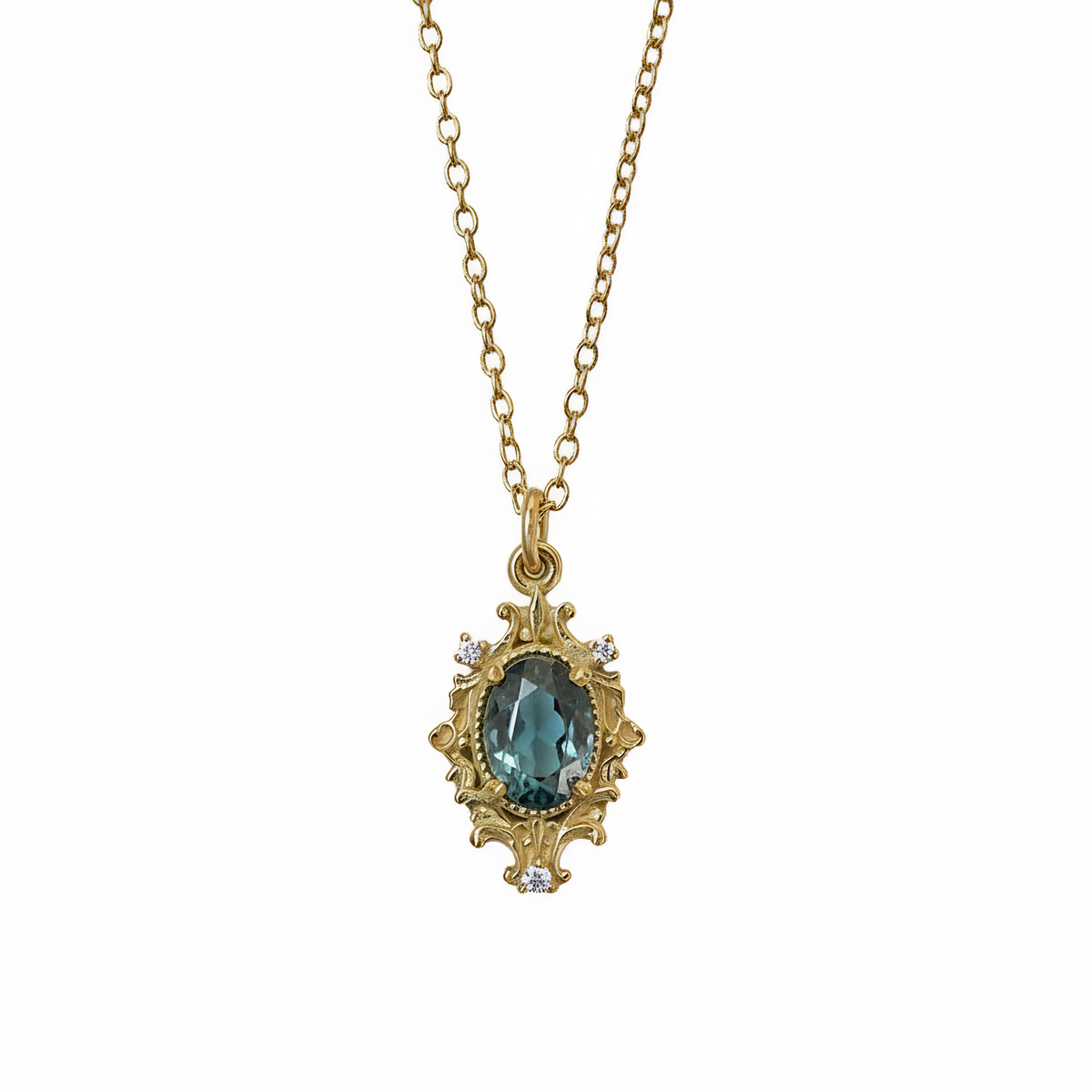 #509 Nightshade Teal Tourmaline Necklace