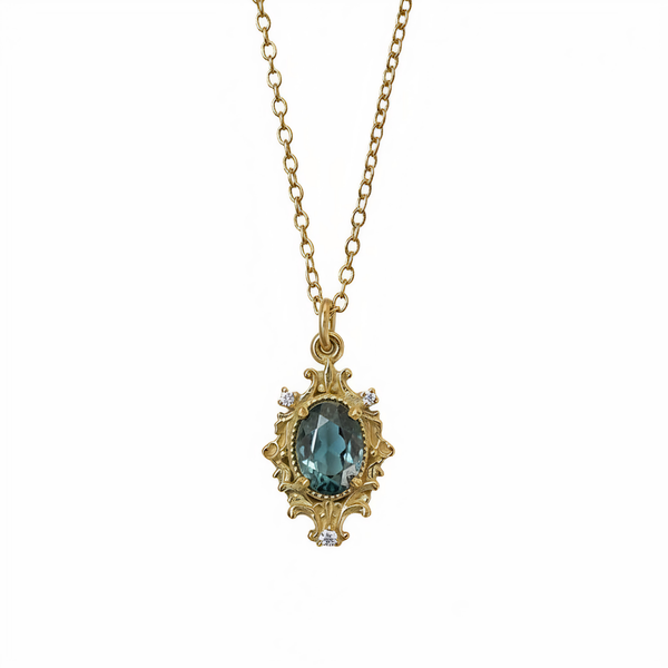 #509 Nightshade Teal Tourmaline Necklace
