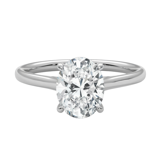 #CR12 Oval Solitaire Diamond Ring