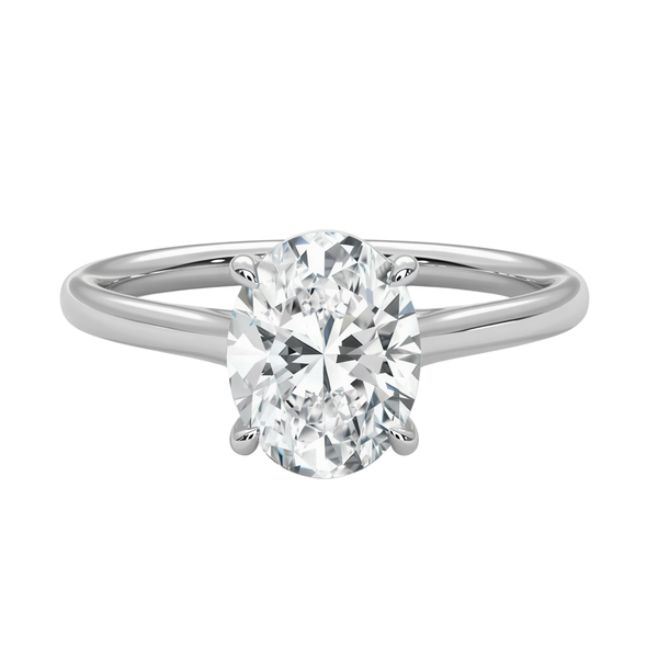 #CR12 Oval Solitaire Diamond Ring