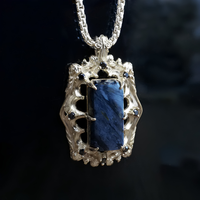 #511 Gothic Specters Pietersite Diamond Pendant