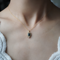 #509 Nightshade Teal Tourmaline Necklace