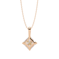 #CNP05 Vintage Princess-Cut Kite Solitaire Pendant Necklaces