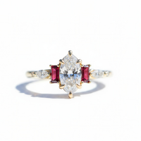 #100 Artemisia Five stone with 10x5mm center Rings