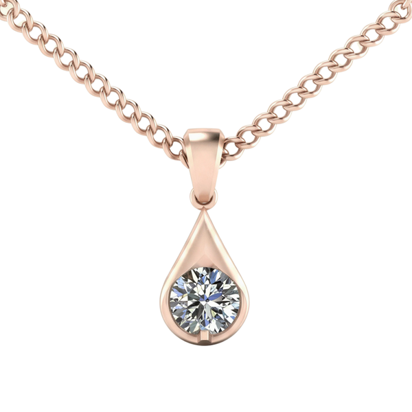 #CNP07 Round nature diamond pear shape necklace & pendant