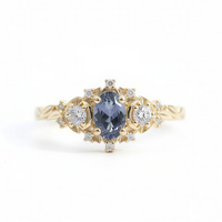 #101 Briar Moon with oval center stone Ring