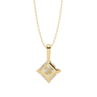 #CNP05 Vintage Princess-Cut Kite Solitaire Pendant Necklaces