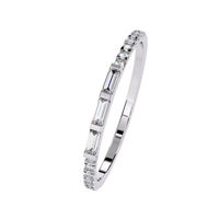 #B33 18K Gold Baguette & Round Skinny Bracelets