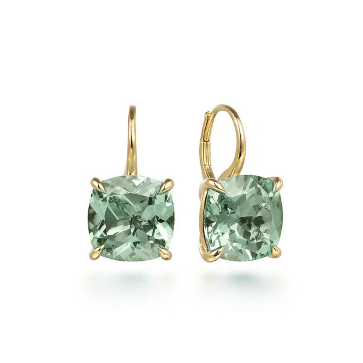 Statement Cushion-Cut Diamond Stud Earrings in 14K Yellow Gold