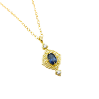 #506 Cairo Blossom Blue Sapphire Necklace