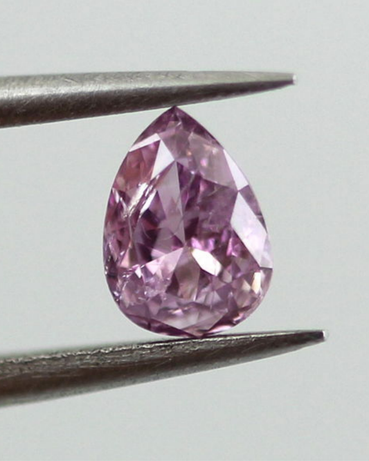 Purple Diamond, Pear, 0.18 carat
