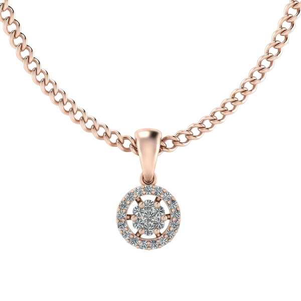 #CNP08 Flower setting halo necklace & pendant