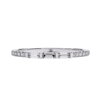 #B33 18K Gold Baguette & Round Skinny Bracelets