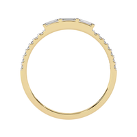 #B33 18K Gold Baguette & Round Skinny Bracelets