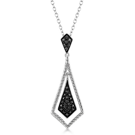 Black Diamond & Sterling Silver Necklace