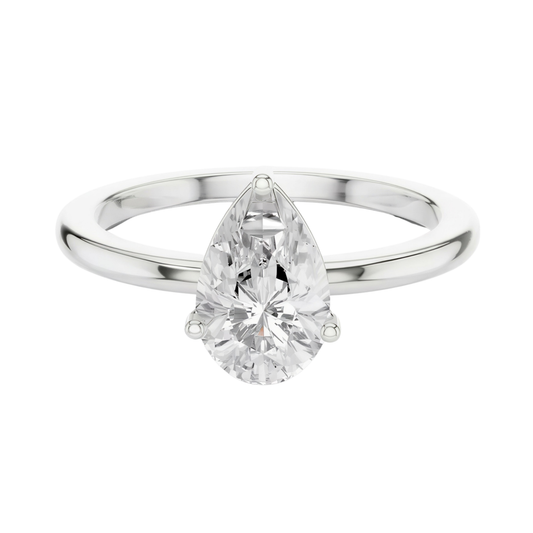 #CR15 Pear Solitaire Ring