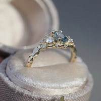 #101 Briar Moon with oval center stone Ring