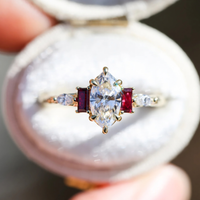 #100 Artemisia Five stone with 10x5mm center Rings
