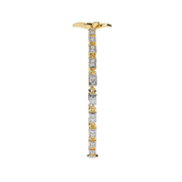 #B34 Vintage Clover Two-Tone Geometric Pavé Chain Bracelet