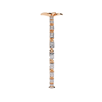 #B34 Vintage Clover Two-Tone Geometric Pavé Chain Bracelet