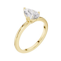 #CR15 Pear Solitaire Ring