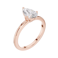 #CR15 Pear Solitaire Ring