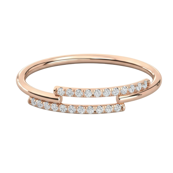 #B36 Modernist Deconstructed Parallel Double-Row Diamond Bracelets