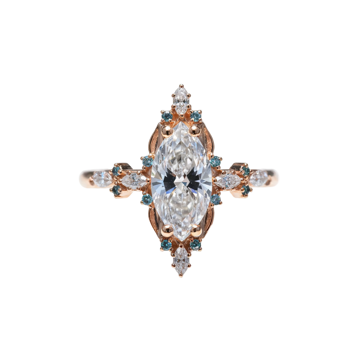 #99 Briar Rose Halo with marquise accents Diamond Rings