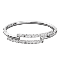#B36 Modernist Deconstructed Parallel Double-Row Diamond Bracelets