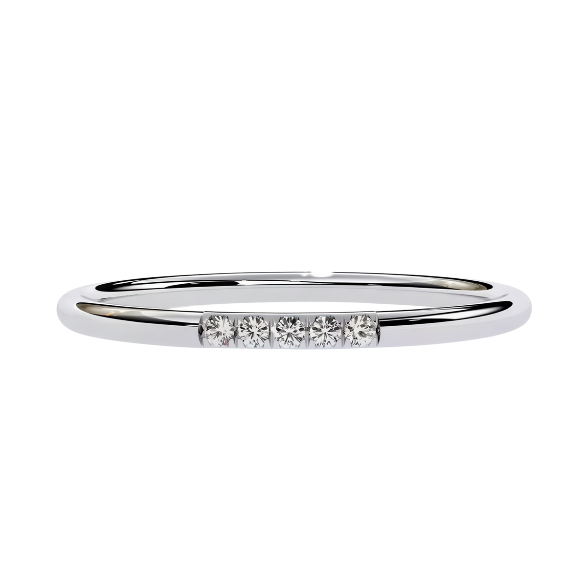 #CR16 Classic Five-Stone Petite Natural Diamond Ring