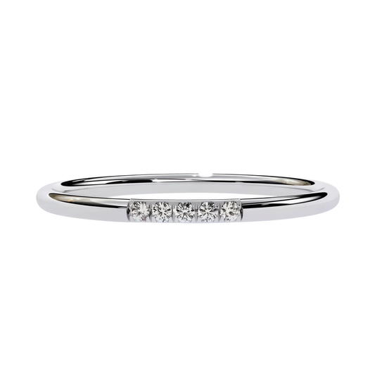 #CR16 Classic Five-Stone Petite Natural Diamond Ring