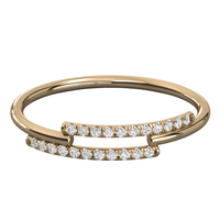 #B36 Modernist Deconstructed Parallel Double-Row Diamond Bracelets