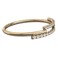 #B36 Modernist Deconstructed Parallel Double-Row Diamond Bracelets