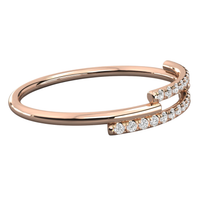 #B36 Modernist Deconstructed Parallel Double-Row Diamond Bracelets