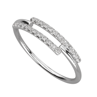 #B36 Modernist Deconstructed Parallel Double-Row Diamond Bracelets