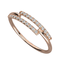 #B36 Modernist Deconstructed Parallel Double-Row Diamond Bracelets