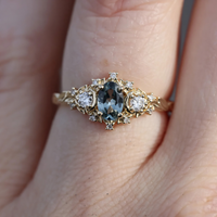 #101 Briar Moon with oval center stone Ring