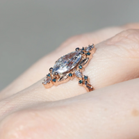 #99 Briar Rose Halo with marquise accents Diamond Rings