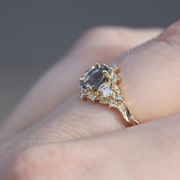 #101 Briar Moon with oval center stone Ring