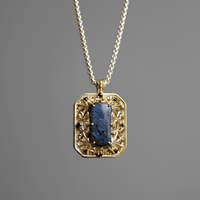 #512 Vesperian Pietersite Diamond Pendant