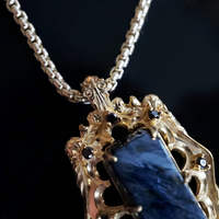 #511 Gothic Specters Pietersite Diamond Pendant