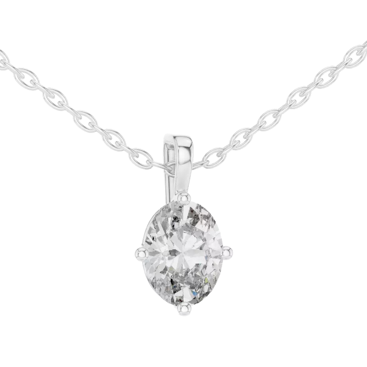 #CNP01 Oval Mono Solitaire Necklaces & Pendants