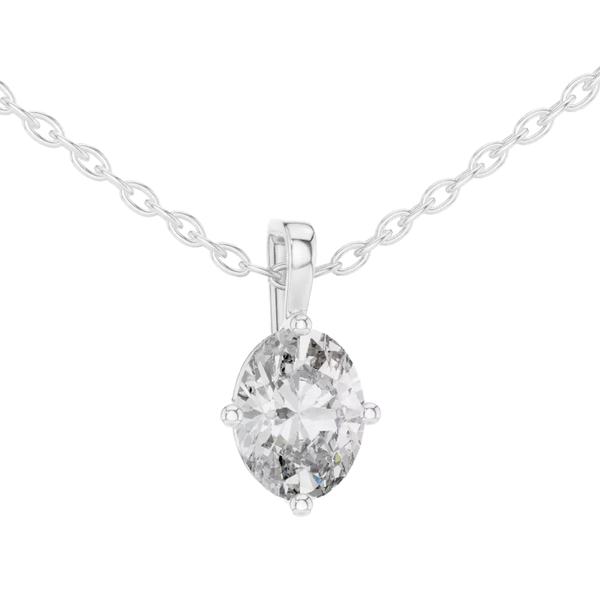 #CNP01 Oval Mono Solitaire Necklaces & Pendants