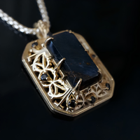 #512 Vesperian Pietersite Diamond Pendant