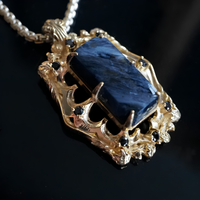 #511 Gothic Specters Pietersite Diamond Pendant
