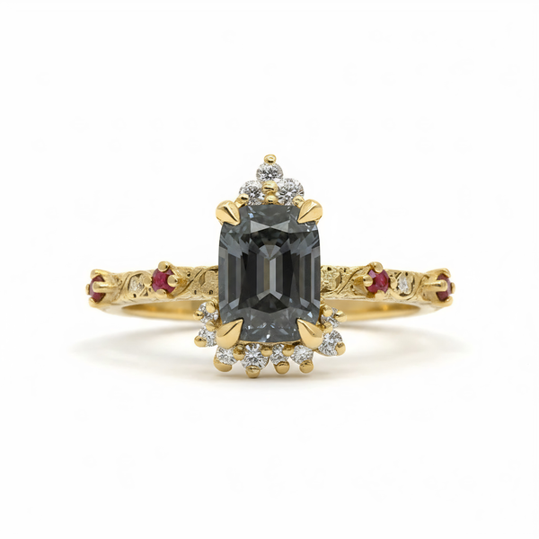 #94 Mystique of the Nile Metallic Spinel & Ruby Ring