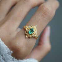 #88 Emerald Secret Diamond Ring