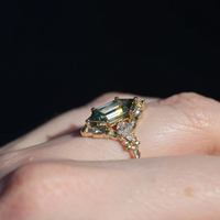 #96 Briar Rose Starlight with hexagon Diamond Ring