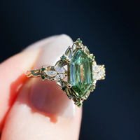 #96 Briar Rose Starlight with hexagon Diamond Ring