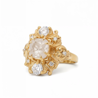 #83 Salt & Pepper Diamond Aurora Crown Ring